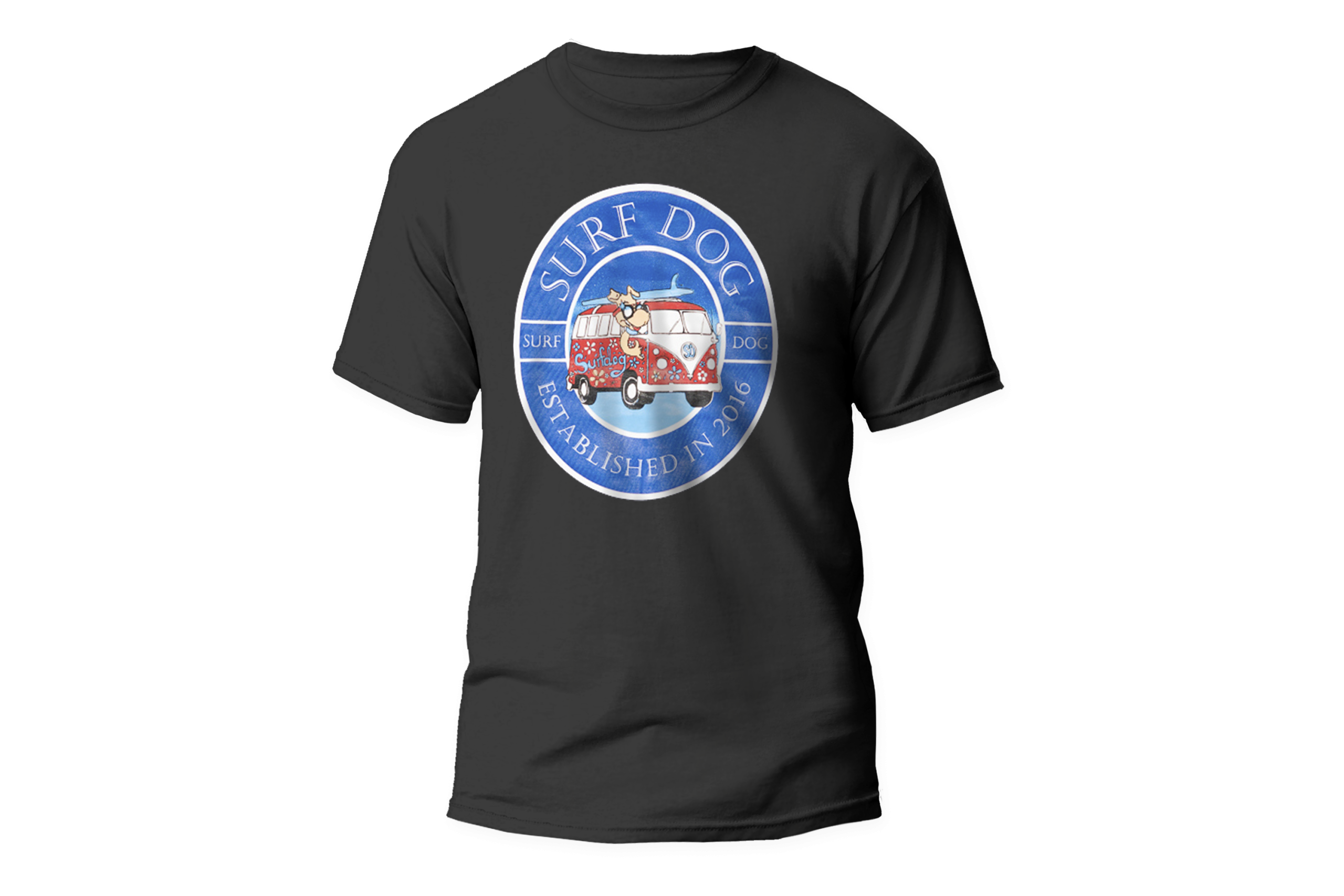 Surfdog Round Badge T-Shirt